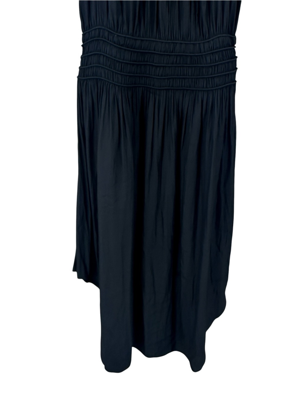 RAMY BROOK Audrey Dress Smocked Midi Blouson Sleeveless Black - Picture 4 of 8